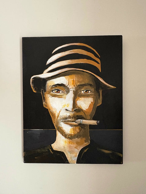 "Benson" - Acrylics on canvas 14x18 - Original Artwork-Free Shipping*