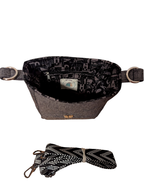 Abstract Charcoal Mini Mallory Crossbody Bag