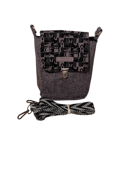 Abstract Charcoal Mini Mallory Crossbody Bag