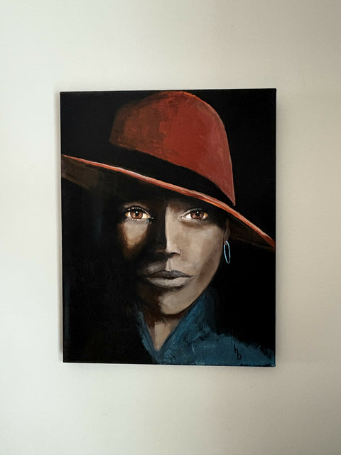 "Amina" - Acrylics on canvas 14x18 - Original Artwork-Free Shipping*