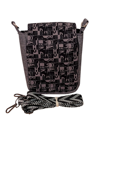 Abstract Charcoal Mini Mallory Crossbody Bag
