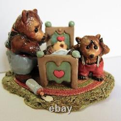 1995 Wee Forest Folk BB-5 Retired AP figurine Fathers Night Bear WFF AP