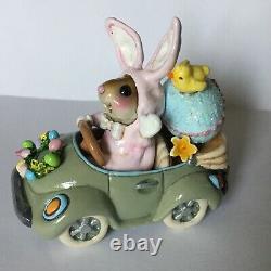 NEW RARE Wee Forest Folk Honk For Easter! M-454b With Box Bunny Mouse Car Retired