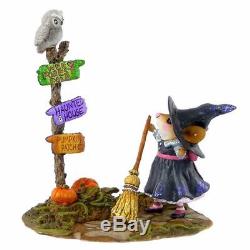 New And Retired! Wee Forest Folk Which Way Witch M-482a