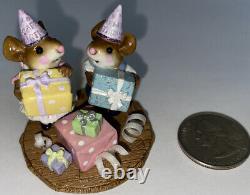 RETIRED Wee Forest Folk M-224a Party Kids White Ribbon Figure