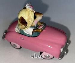 RETIRED Wee Forest Folk M-270a Pedal Pusher Pink Car Figure