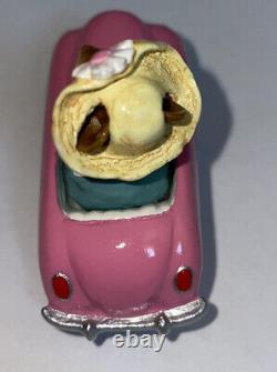 RETIRED Wee Forest Folk M-270a Pedal Pusher Pink Car Figure