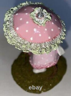 RETIRED Wee Forest Folk M-341a My Polka-Dotted Parasol Pink Figure