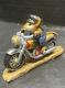 Retired Wee Forest Folk mouse on motorcycle with flames Sparkey