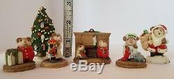 VTG RETIRED Wee Forest Folk CHRISTMAS Eve Scene 6PC Lot EXCLNT COND