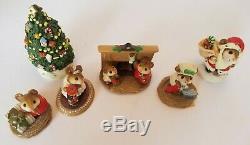 VTG RETIRED Wee Forest Folk CHRISTMAS Eve Scene 6PC Lot EXCLNT COND