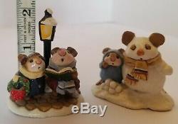 VTG Retired Wee Forest Folk- Lamplight Carolers & Snowmouse & Friend EXCLNT