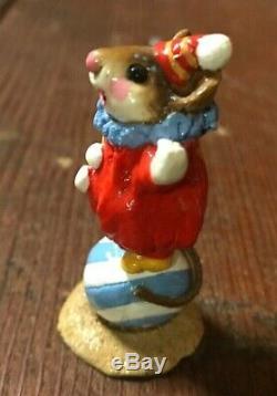 WEE FOREST FOLK RARE Clown Mouse on Ball A Petersen 1983 Retired M-098 Box Mint