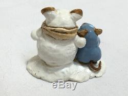 WEE FOREST FOLK Snow Mouse & Friend RARE #M-84, Annette Petersen, 1982, Retired