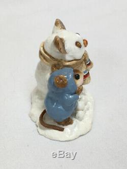 WEE FOREST FOLK Snow Mouse & Friend RARE #M-84, Annette Petersen, 1982, Retired