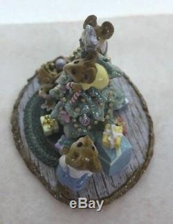 WFF 2006 now RETIRED Wee Forest Folk TIME TO TRIM Mice decorating Christmas Tree