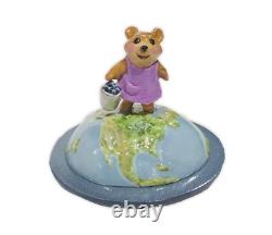 Wee Forest Folk A-BRzG Blueberry Bear Globe Girl (RETIRED)