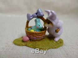 Wee Forest Folk Bunny In A Basket Purple Easter Edition M-251 Retired