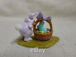 Wee Forest Folk Bunny In A Basket Purple Easter Edition M-251 Retired