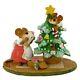 Wee Forest Folk Christmas Figurine M-240 Scamper Raising Cane (Cream)