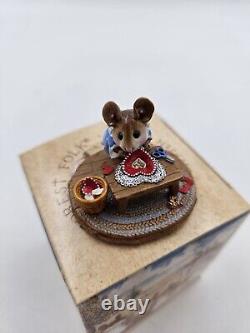 Wee Forest Folk Clementine Special Edition White M-204 Mouse Valentines Retired