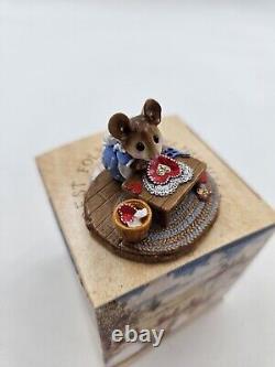 Wee Forest Folk Clementine Special Edition White M-204 Mouse Valentines Retired