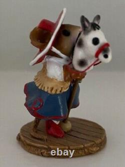 Wee Forest Folk Clippity Clop M-290 Mouse Horse Cowgirl Retired With Box 4 inch