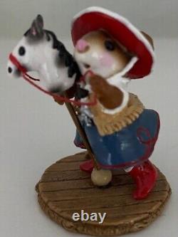 Wee Forest Folk Clippity Clop M-290 Mouse Horse Cowgirl Retired With Box 4 inch