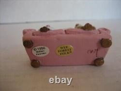 Wee Forest Folk First Date 2 Mice on Pink Couch 1986 William Petersen Retired NW