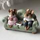 Wee Forest Folk First Date Couch Mouse Figurine Green 1986 Retired Signed WP
