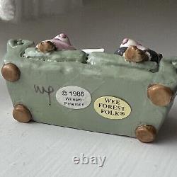 Wee Forest Folk First Date Couch Mouse Figurine Green 1986 Retired Signed WP