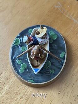 Wee Forest Folk Forget Me Knot Special Edition PM-6 Retired Blue Boat, With Box
