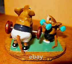 Wee Forest Folk Gym Pals Special Edition MS-24 Weight Lifting Mice Retired