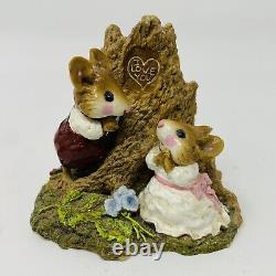 Wee Forest Folk Hearts and Flowers Mice FS-02 WFF Retired Valentine's I Love You