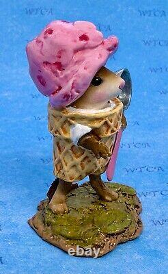 Wee Forest Folk ICE CREAM CONE, WFF# M-650x, Strawberry with Pink Scoop, Retired