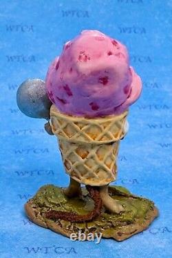 Wee Forest Folk ICE CREAM CONE, WFF# M-650x, Strawberry with Pink Scoop, Retired