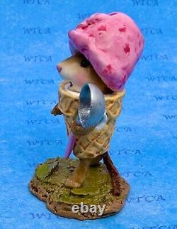 Wee Forest Folk ICE CREAM CONE, WFF# M-650x, Strawberry with Pink Scoop, Retired