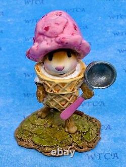 Wee Forest Folk ICE CREAM CONE, WFF# M-650x, Strawberry with Pink Scoop, Retired