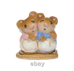 Wee Forest Folk M-007m Mini Two Mice with Candle 100th Bday Special (Retired)