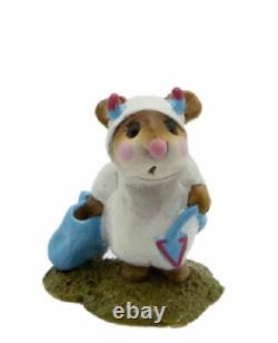 Wee Forest Folk M-061 Little Devil White with Aqua SPECIAL (Retired)