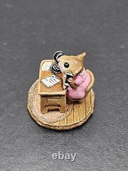 Wee Forest Folk M-068 Office Mousey Pink Dress Retired By Annette Petersen