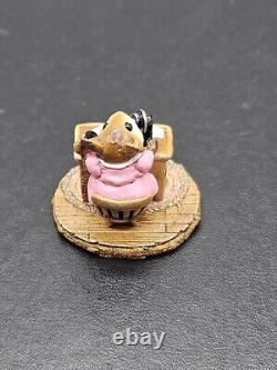 Wee Forest Folk M-068 Office Mousey Pink Dress Retired By Annette Petersen