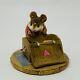 Wee Forest Folk M-126 Attic Treasure Mouse with Trunk Tiny Rose Dress Retired