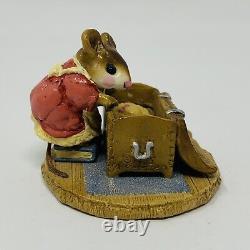 Wee Forest Folk M-126 Attic Treasure Mouse with Trunk Tiny Rose Dress Retired