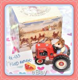Wee Forest Folk M-133 Field Mouse Red Tractor Retired Farmer WFF 1985
