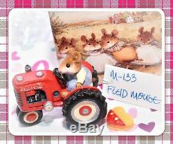Wee Forest Folk M-133 Field Mouse Red Tractor Retired Farmer WFF 1985