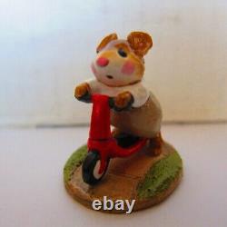 Wee Forest Folk M-152 Scooter Mouse Red scooter, tan pants/white shirt (RETIRED)