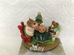 Wee Forest Folk M-177 Christmas TEA FOR THREE DARLING, Retired PRISTINE