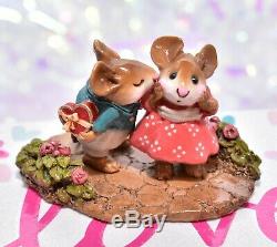 Wee Forest Folk M-192 First Kiss! Pink Mouse Valentine RETIRED Couple WFF
