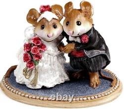 Wee Forest Folk M-200 Wedding Pair Red Flowers & Tux! Mint-retired Htf